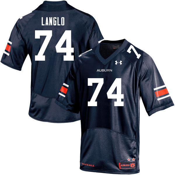 Auburn Tigers Men's Garner Langlo #74 Navy Under Armour Stitched College 2021 NCAA Authentic Football Jersey WUW0074SU